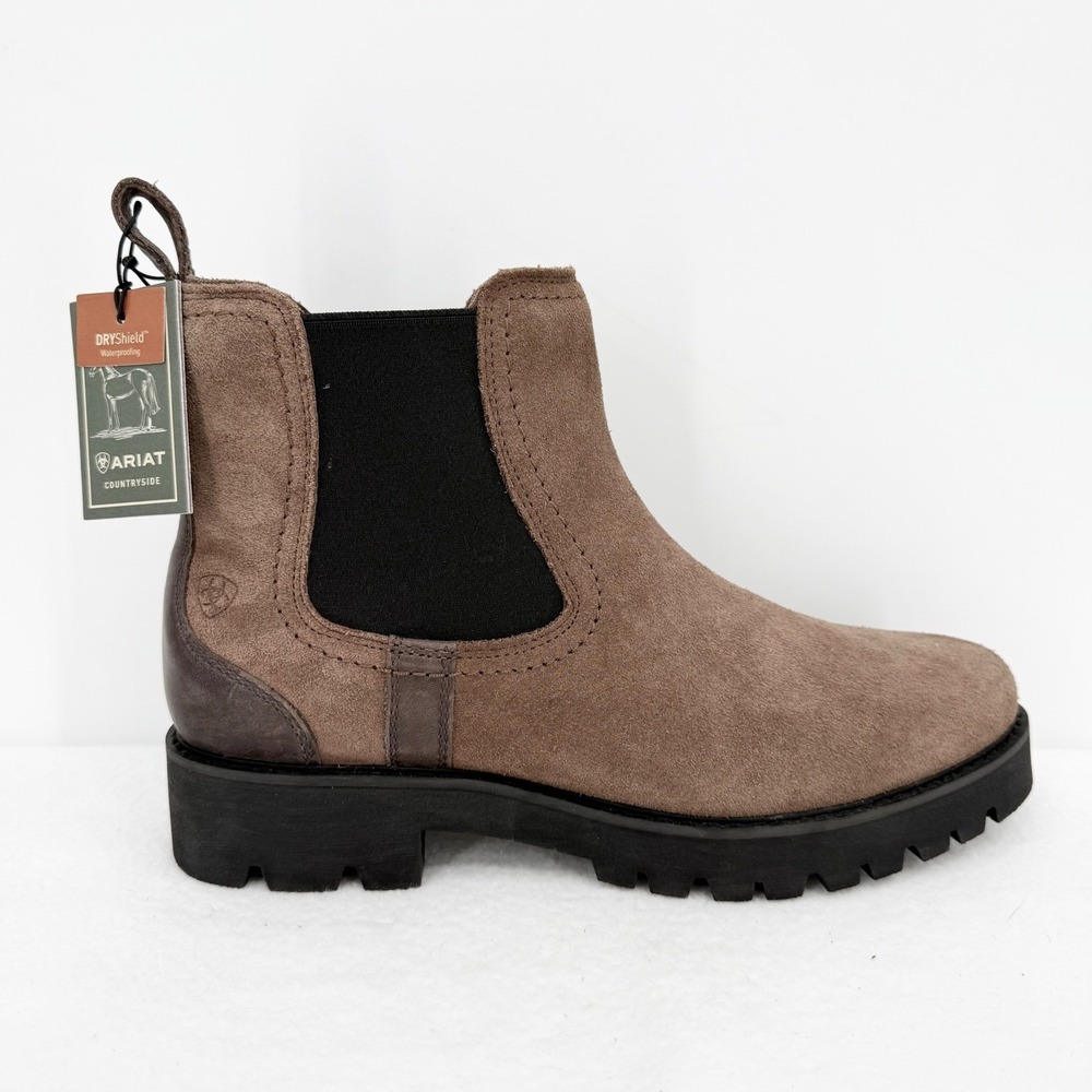 Ariat Women Wexford Lug H2O Dark Earth Waterproof Suede Chelsea Boots Sz 11 NWOB